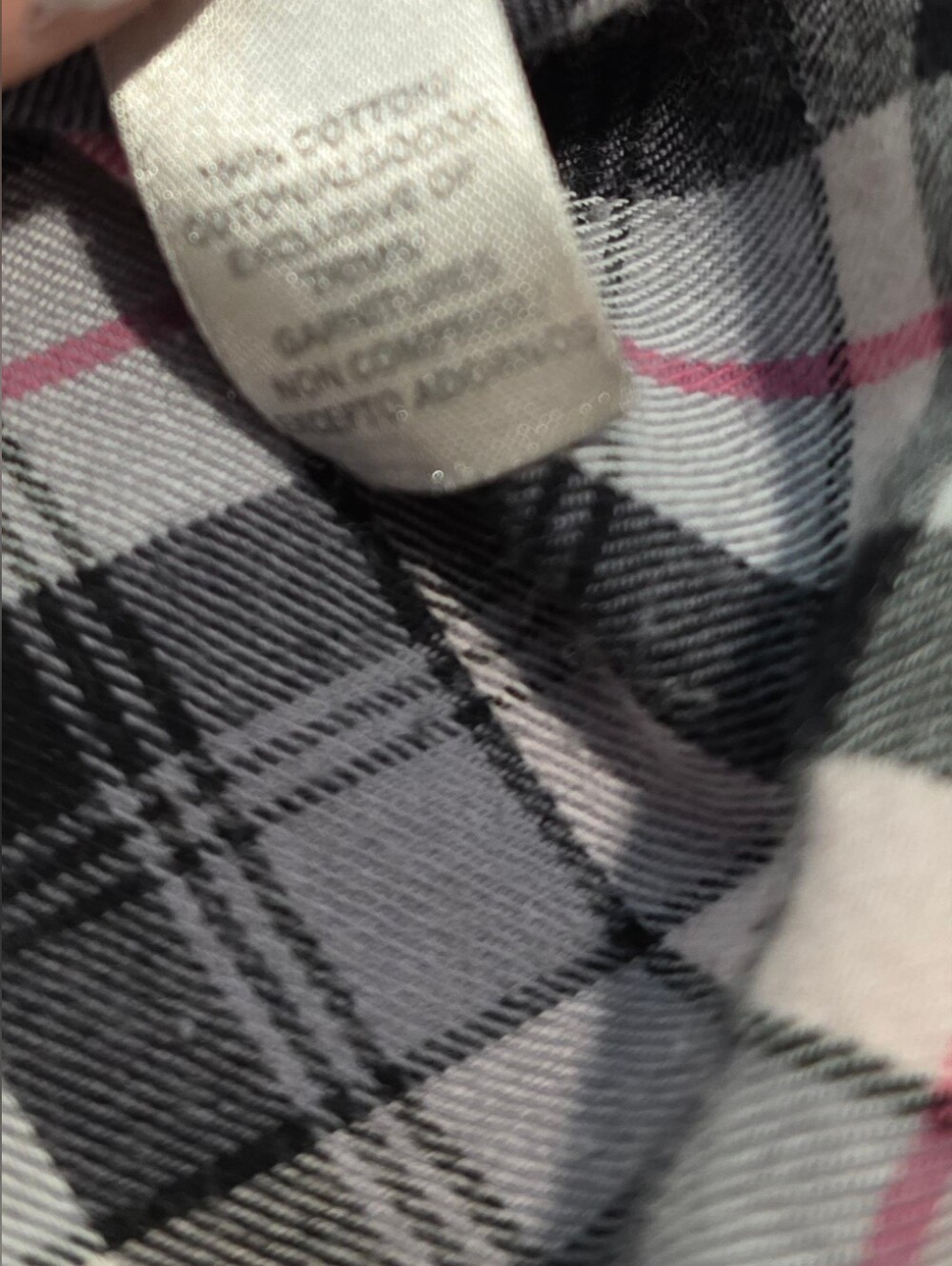 Victoria's Secret Black White Pink Plaid Pajama Set Long Sleeve Button Pants XL - Picture 7 of 16
